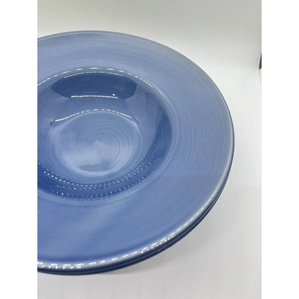 Pier 1 Blue Salad Soup Bowls Set of 3 Stoneware 9